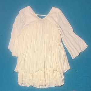 Sundance cream  Pleated Layered V-Neck Women's Tunic large